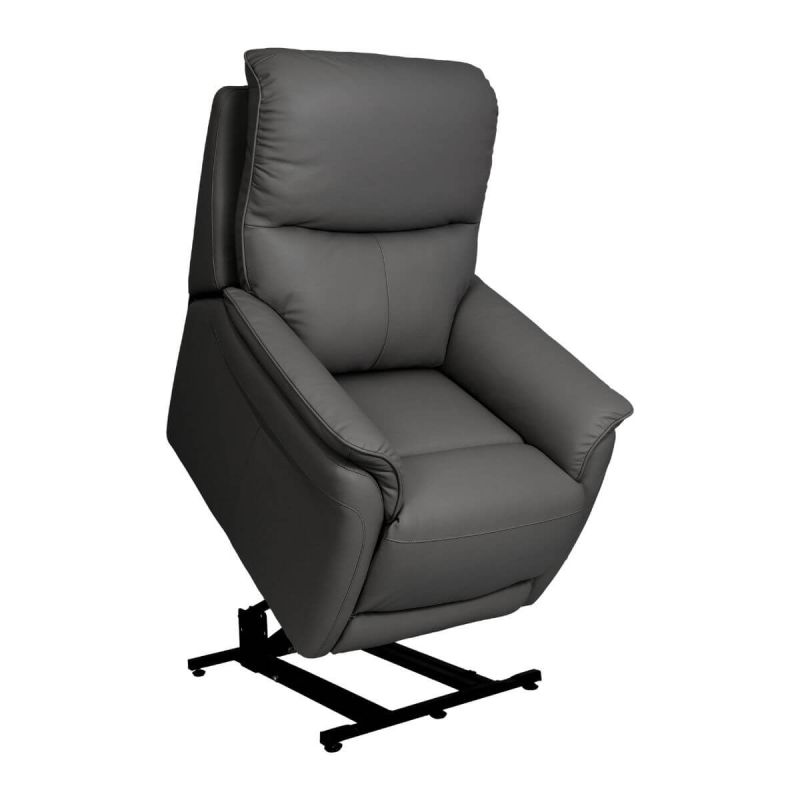 SULTAN - Fauteuil relax releveur en cuir vachette gris anthracite