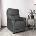 SULTAN - Fauteuil relax releveur en cuir vachette gris anthracite