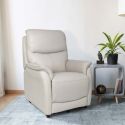SULTAN - Fauteuil relax releveur en cuir vachette gris clair