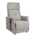 PRAGUE - Fauteuil relax releveur tissu polyester gris clair chiné