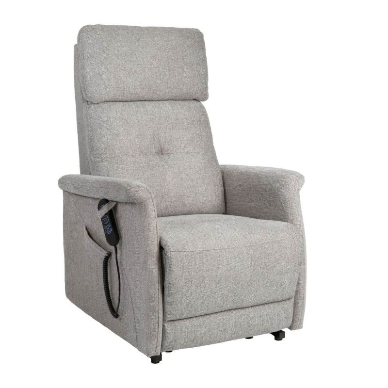 PRAGUE - Fauteuil relax releveur tissu polyester gris clair chiné PRAGUE - Fauteuil relax releveur tissu polyester gris clair chiné