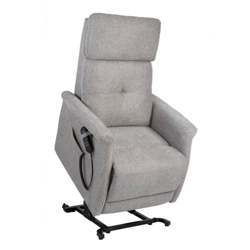 PRAGUE - Fauteuil relax releveur tissu polyester gris clair chiné