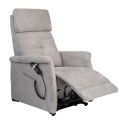 PRAGUE - Fauteuil relax releveur tissu polyester gris clair chiné