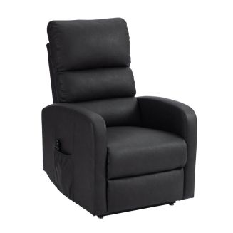 SOON - Fauteuil relax releveur en PU imitation cuir noir