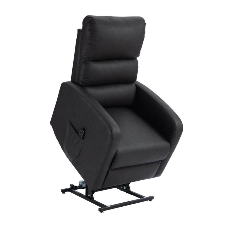 SOON - Fauteuil relax releveur en PU imitation cuir noir