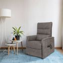 EVENN - Fauteuil modèle S relax releveur tissu polyester imitation cuir taupe