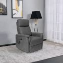 GIACOMO - Fauteuil relax releveur tissu polyester imitation cuir gris foncé