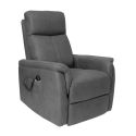 GIACOMO - Fauteuil relax releveur tissu polyester imitation cuir gris foncé