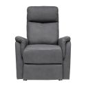 GIACOMO - Fauteuil relax releveur tissu polyester imitation cuir gris foncé