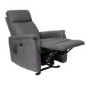 GIACOMO - Fauteuil relax releveur tissu polyester imitation cuir gris foncé