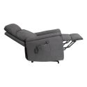 GIACOMO - Fauteuil relax releveur tissu polyester imitation cuir gris foncé