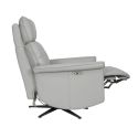 VENUSIA - Fauteuil pivotant relax releveur en cuir vachette gris clair