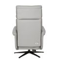 VENUSIA - Fauteuil pivotant relax releveur en cuir vachette gris clair