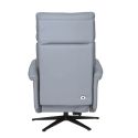 VENUSIA - Fauteuil pivotant relax releveur en cuir vachette gris glacier