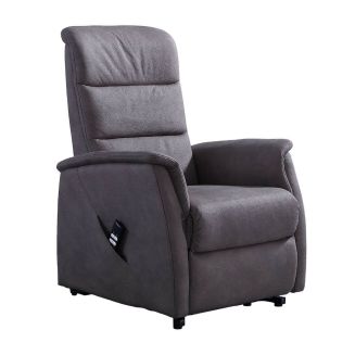DONATELLO - Fauteuil relax releveur tissu polyester imitation cuir gris