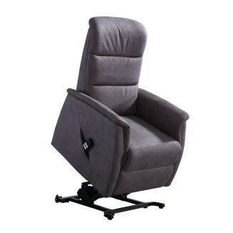 DONATELLO - Fauteuil relax releveur tissu polyester imitation cuir gris