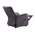 DONATELLO - Fauteuil relax releveur tissu polyester imitation cuir gris
