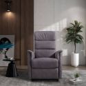 DONATELLO - Fauteuil relax releveur tissu polyester imitation cuir gris
