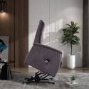 DONATELLO - Fauteuil relax releveur tissu polyester imitation cuir gris