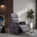 DONATELLO - Fauteuil relax releveur tissu polyester imitation cuir gris