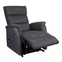 MILLOR - Fauteuil relax releveur tissu polyester imitation cuir gris foncé