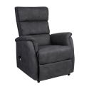 MILLOR - Fauteuil relax releveur tissu polyester imitation cuir gris foncé