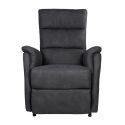 MILLOR - Fauteuil relax releveur tissu polyester imitation cuir gris foncé