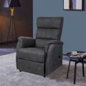 MILLOR - Fauteuil relax releveur tissu polyester imitation cuir gris foncé