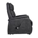 MILLOR - Fauteuil relax releveur tissu polyester imitation cuir gris foncé