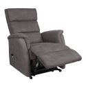 MILLOR - Fauteuil relax releveur tissu polyester imitation cuir gris