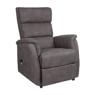 MILLOR - Fauteuil relax releveur tissu polyester imitation cuir gris
