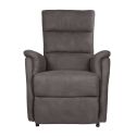 MILLOR - Fauteuil relax releveur tissu polyester imitation cuir gris
