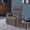 MILLOR - Fauteuil relax releveur tissu polyester imitation cuir gris