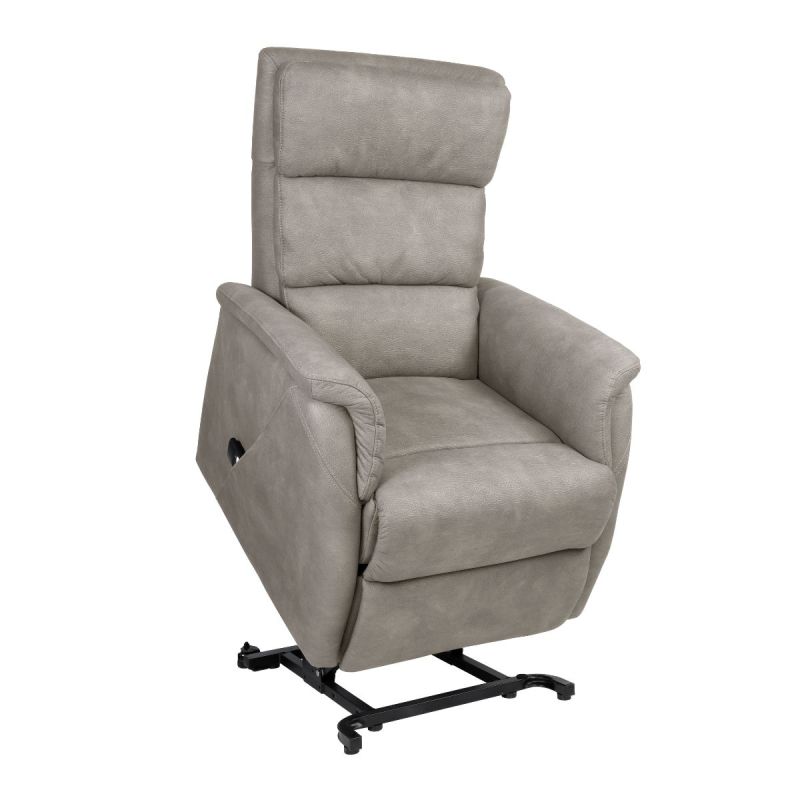 MILLOR - Fauteuil relax releveur tissu polyester imitation cuir beige