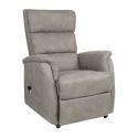 MILLOR - Fauteuil relax releveur tissu polyester imitation cuir beige