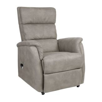 MILLOR - Fauteuil relax releveur tissu polyester imitation cuir beige