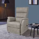 MILLOR - Fauteuil relax releveur tissu polyester imitation cuir beige