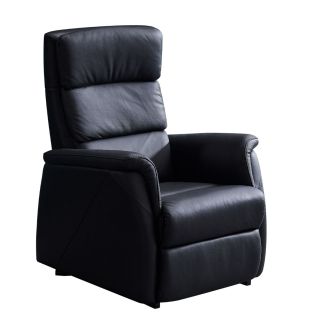 MILLOR - Fauteuil relax releveur en cuir vachette noir