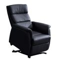 MILLOR - Fauteuil relax releveur en cuir vachette noir