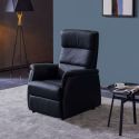 MILLOR - Fauteuil relax releveur en cuir vachette noir