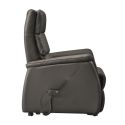 MILLOR - Fauteuil relax releveur en cuir vachette marron
