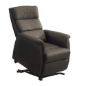 MILLOR - Fauteuil relax releveur en cuir vachette marron