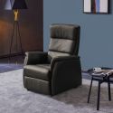 MILLOR - Fauteuil relax releveur en cuir vachette marron