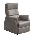 MILLOR - Fauteuil relax releveur en cuir vachette taupe