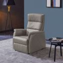 MILLOR - Fauteuil relax releveur en cuir vachette taupe