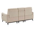 KERDAL - Canapé relax électrique 3 places tissu polyester beige