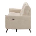 KERDAL - Canapé relax électrique 3 places tissu polyester beige