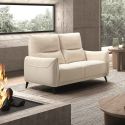 KERDAL - Canapé fixe 2 places tissu polyester beige