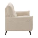 KERDAL - Canapé fixe 2 places tissu polyester beige