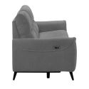KERDAL - Canapé relax électrique 3 places tissu polyester gris